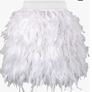 🐝NIP white feather skirts
